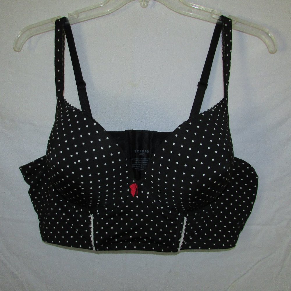 TORRID SZ. 46B BRA LONGLINE BLACK WHITE